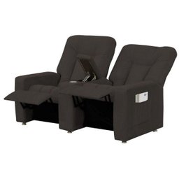 Poltrona Dupla Reclinável para Cinema Jetta MX8 Suede Pena Marrom B-376 - Matrix - 3