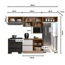 Ver imagem 2 de Conjunto 4 Aéreos e Balcão 120cm c/Tampo Etna - Carvalho Oak/Off White