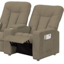 Ver imagem 2 de Poltrona Tripla Reclinável para Cinema Jetta MX9 Suede Pena Bege Escuro B-375 - Matrix