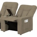 Ver imagem 3 de Poltrona Tripla Reclinável para Cinema Jetta MX9 Suede Pena Bege Escuro B-375 - Matrix
