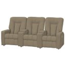 Ver imagem 1 de Poltrona Tripla Reclinável para Cinema Jetta MX9 Suede Pena Bege Escuro B-375 - Matrix