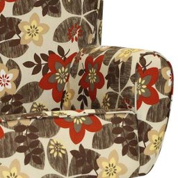 Poltrona Decorativa Belize Pés Palito Dohler Marrom Floral - Gran Belo Decor - 3 Poltrona Decorativa Belize Pés Palito Dohler Marrom Floral - Gran Belo Decor - 3