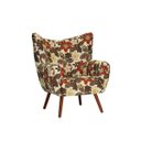 Ver imagem 1 de Poltrona Decorativa Belize Pés Palito Dohler Marrom Floral - Gran Belo Decor