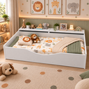 Ver imagem 4 de Cama Berço Montessoriana Juvenil c/ 2 Baús e Colchão 100%MDF:Branco