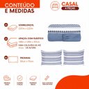 Ver imagem 4 de Jogo de Cama Casal Sultan Realce Premium 140 Fios 4 Peças Lençol com Elástico Vittorio