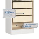 Ver imagem 4 de Guarda-Roupa Modulado 2 Portas 3 Gavetas com Prateleiras Infinity Branco/Blush