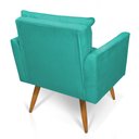 Ver imagem 7 de Kit Poltrona e Namoradeira 2 Lugares Olivia Suede Pés Palito Castanho - Pallazio - Azul Turquesa