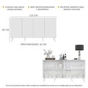 Ver imagem 4 de Aparador Buffet 4 Portas Retrô Veneza Multimóveis V3556 Branco