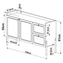 Ver imagem 5 de Balcão Buffet 139cm com Pés de Madeira Oslo - Nero