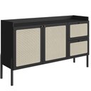 Ver imagem 1 de Balcão Buffet 139cm com Pés de Madeira Oslo - Nero