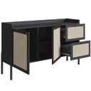 Ver imagem 2 de Balcão Buffet 139cm com Pés de Madeira Oslo - Nero