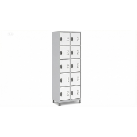 Guarda-volumes 10 Portas Pequenas em Aço:branco