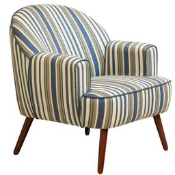 Poltrona Decorativa Agata Pés Palito Listrada - Konfort - 1 Poltrona Decorativa Agata Pés Palito Listrada - Konfort - 1