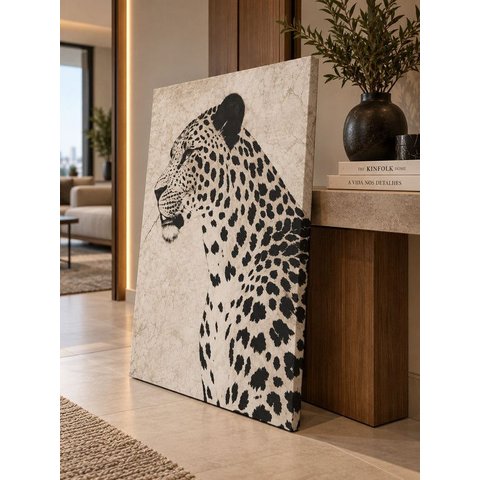 Quadro Onça Pintada Arte Minimalista 40x60
