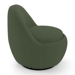 Kit 02 Poltronas Orgânicas Living Memphis Base Giratória Bouclê Verde Musgo - Desk Design - 5