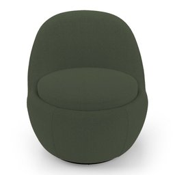 Kit 02 Poltronas Orgânicas Living Memphis Base Giratória Bouclê Verde Musgo - Desk Design - 6