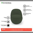 Ver imagem 3 de Kit 02 Poltronas Orgânicas Living Memphis Base Giratória Bouclê Verde Musgo - Desk Design