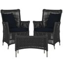 Ver imagem 1 de 2 Poltronas e 1 Mesa Igapó Alumínio Fendi Corda Náutica E12 Preto