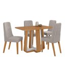 Ver imagem 2 de Conjunto Sala de Jantar Mesa Easy Pop 120x80cm Tampo Mdf com 4 Cadeiras Seat Amêndoa/off