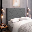 Ver imagem 6 de Cabeceira Cama Box Casal King Size Mel 195cm com Frame Linho Cinza - Abmaza