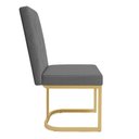 Ver imagem 4 de Cadeira de Jantar Estofada Siena Linho Base de Ferro Dourada - Pallazio