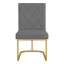 Ver imagem 3 de Cadeira de Jantar Estofada Siena Linho Base de Ferro Dourada - Pallazio