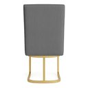 Ver imagem 5 de Cadeira de Jantar Estofada Siena Linho Base de Ferro Dourada - Pallazio