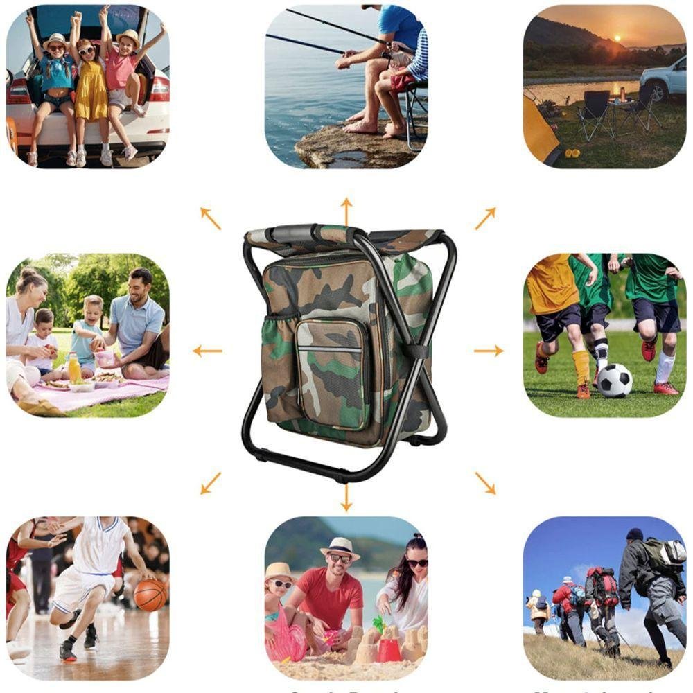 Cadeira Mochila Banqueta Bolsa Termica 2 em 1 Praia Camping Pesca Piquenique Acampamento Pescaria - 3