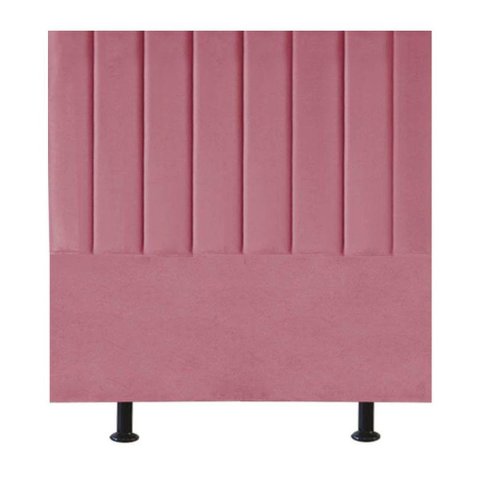 Cabeceira Estofada Cama Box Solteiro 90 Cm Paolla Suede Rosa