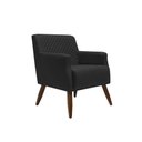Ver imagem 1 de Poltrona Decorativa Nagoya Pés Madeira Corano Preto - Gran Belo Decor