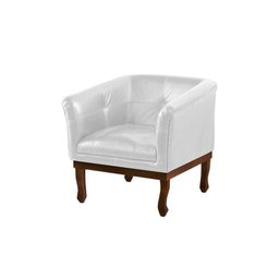 Poltrona Decorativa Noah Couro Branco - 1 Poltrona Decorativa Noah Couro Branco - 1