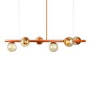 Ver imagem 1 de Lustre Pendente Figo Bronze - 6 Globo Esfera de Vidro Âmbar