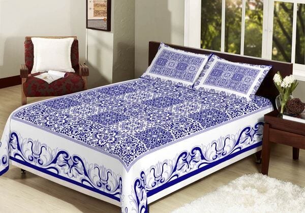 Colcha/Cobre-Leito Casal Arabesco Azul com 3 peças tecido Algodão e Poliester - CobreLeito Mirela é boa?