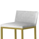 Ver imagem 2 de Kit 2 Banquetas Alta C/ Encosto e Apoio de Pés Courino Área Gourmet Base Dourada - Twdecora