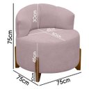 Ver imagem 3 de Poltrona Decorativa para Sala Thor Orgânica Tecido Bouclé Pés em Madeira Maciça:rosa Bebê