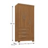 Guarda-roupa Solteiro 3 Portas 3 Gavetas Palmas Cinamomo - Rodial - 2