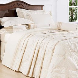 Colcha / Cobre Leito Cama King Size Palha Percal 200 fios com 3 peças - CobreLeito Lumiere - 1