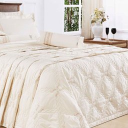 Colcha / Cobre Leito Cama King Size Palha Percal 200 fios com 3 peças - CobreLeito Lumiere - 2