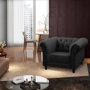 Ver imagem 2 de Poltrona Decorativa Maggiore Couro Preto - Gran Belo