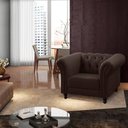 Ver imagem 2 de Poltrona Decorativa Maggiore Couro Marrom - Gran Belo