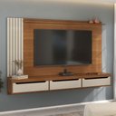 Ver imagem 1 de Painel para Tv até 75 Polegadas Luxo 3 Gavetas Cinamomo/off White - Pnr Móveis