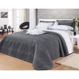 Cobre Leito Bordado Casal Super King Coleção Milano Percal 200 Fios Liso com 3 peças - 1 Cobre Leito Bordado Casal Super King Coleção Milano Percal 200 Fios Liso com 3 peças - 1