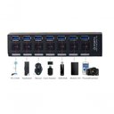 Ver imagem 2 de Hub Usb 3.0 Preto com 7 Portas e Chave Liga / Desliga .