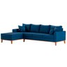 Sofá 4 Lugares Beny com Chaise Esquerdo Linho Azul - 2