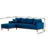 Sofá 4 Lugares Beny com Chaise Esquerdo Linho Azul - 5