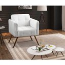 Ver imagem 2 de Poltrona Decorativa Bia Couro Natural Branco
