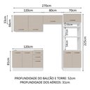 Ver imagem 4 de Armário de Cozinha Completa 270cm Branco/crema Agata Madesa 08