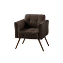 Ver imagem 1 de Poltrona Decorativa Bia Couro Marrom