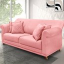Ver imagem 5 de Sofá Decorativo 180cm 2 Lugares com 4 Almofadas Armstrong Veludo Rosa - Gran Belo