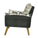 Ver imagem 7 de Kit 3 Poltronas Decorativas Opala Jornal Preto - Kasa Sofá